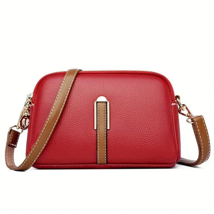 Double-Zip Leather Crossbody Bag