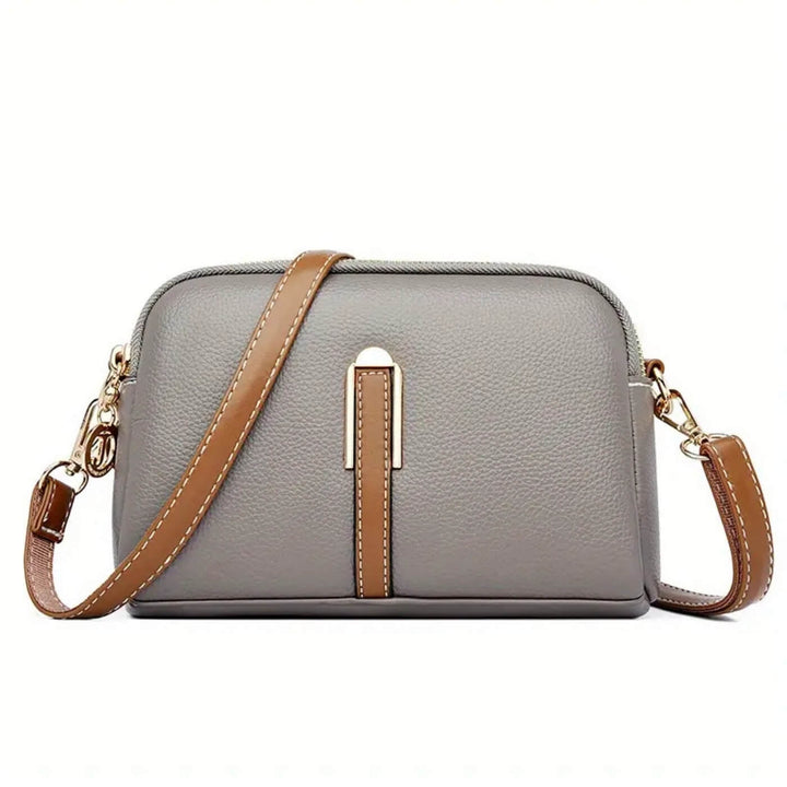 Double-Zip Leather Crossbody Bag