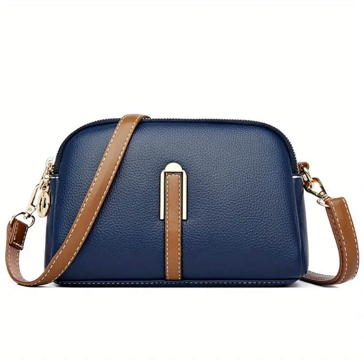 Double-Zip Leather Crossbody Bag