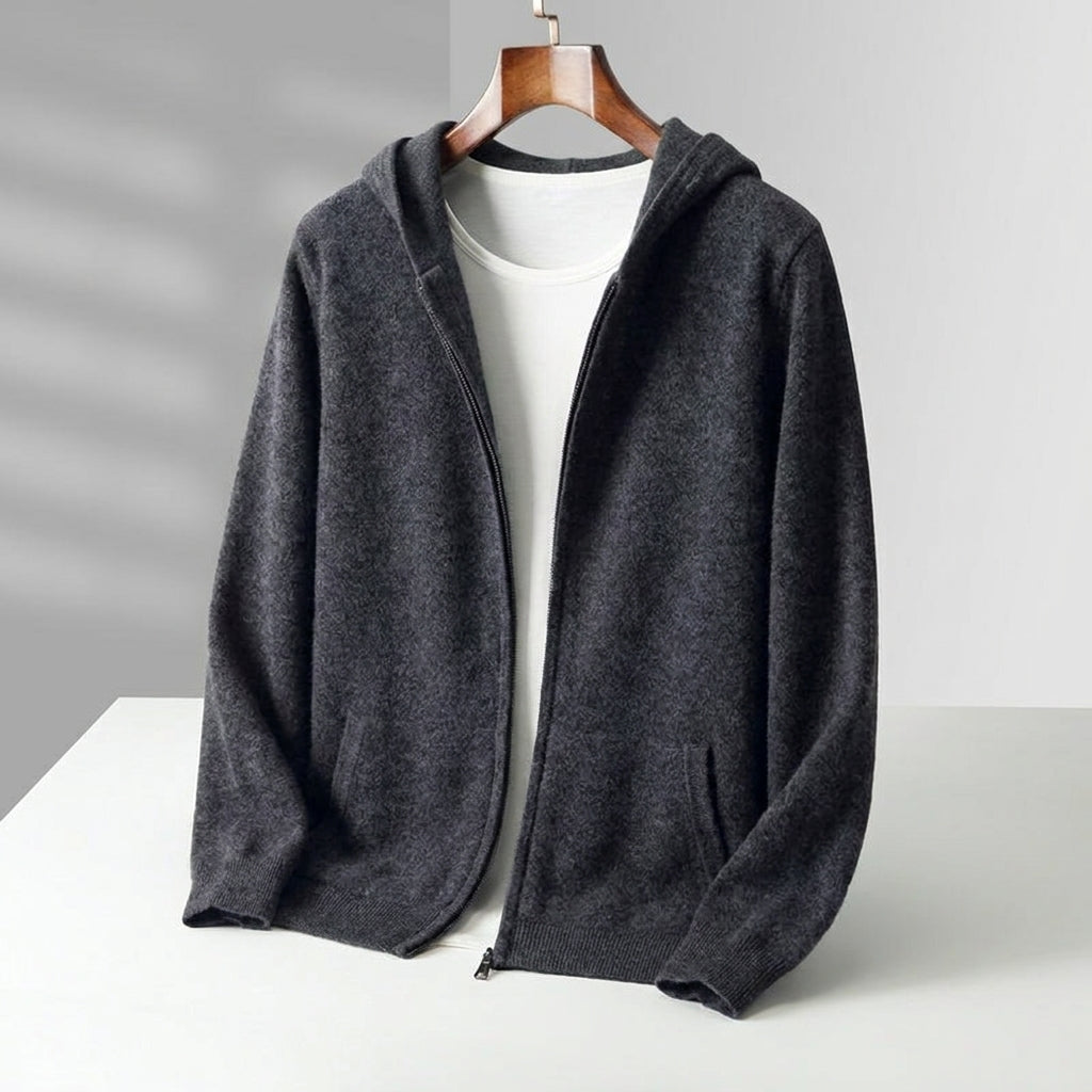 Reversible Hooded Cashmere Cardigan