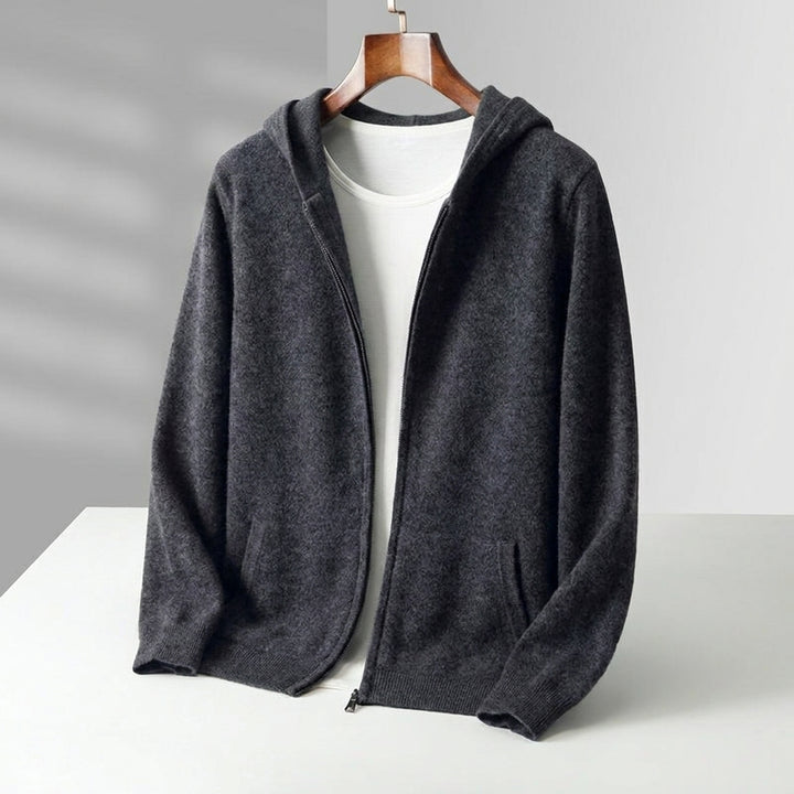 Reversible Hooded Cashmere Cardigan