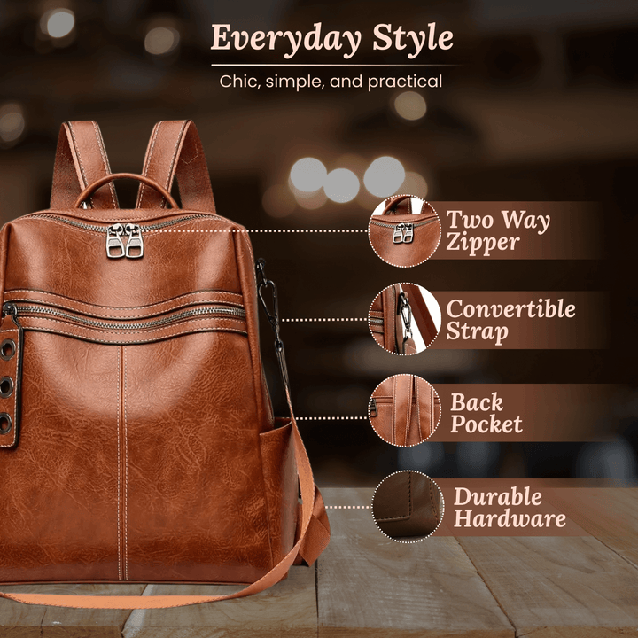 Convertible Leather Backpack