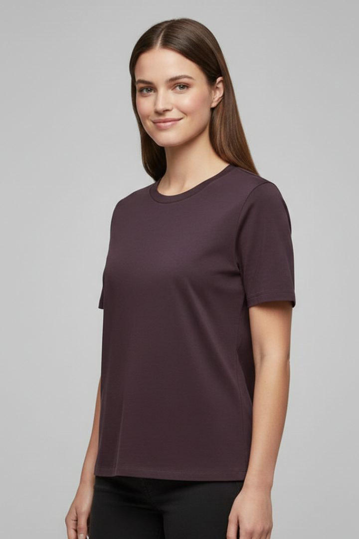 Women T-Shirt with Round Neckline and Short Sleeves