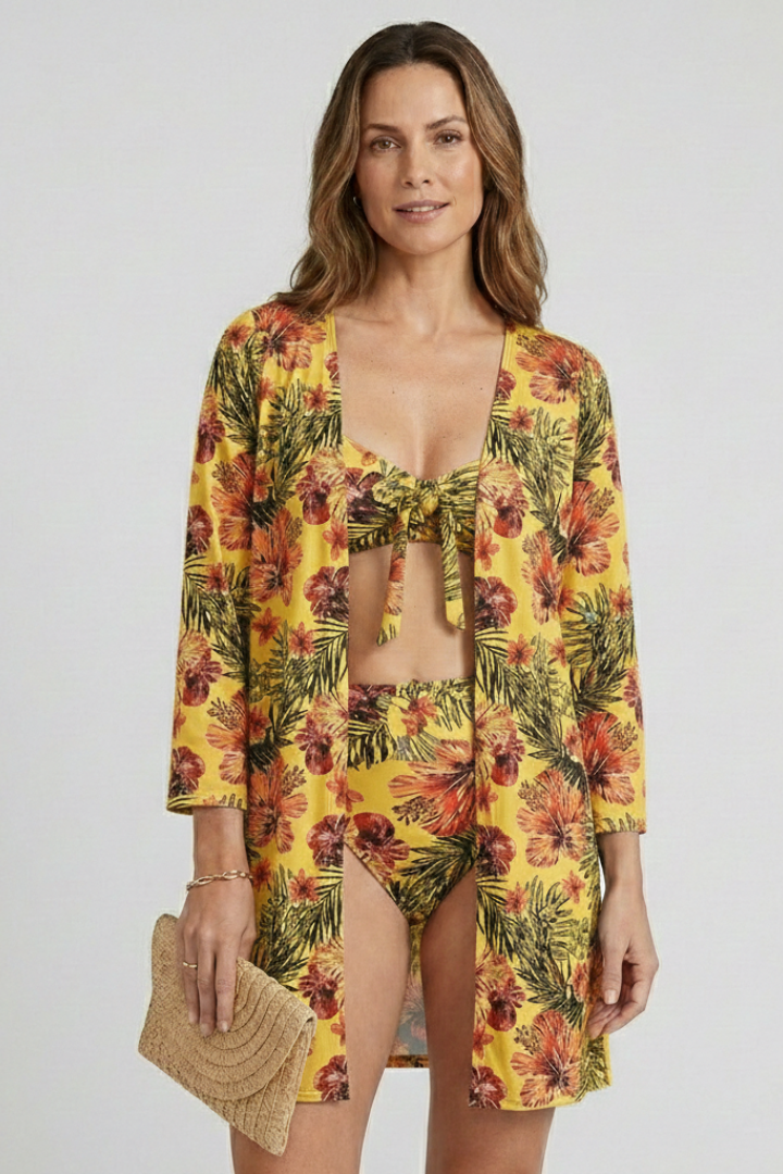 Women’s Bikini Set with Tie Top and Cover-Up