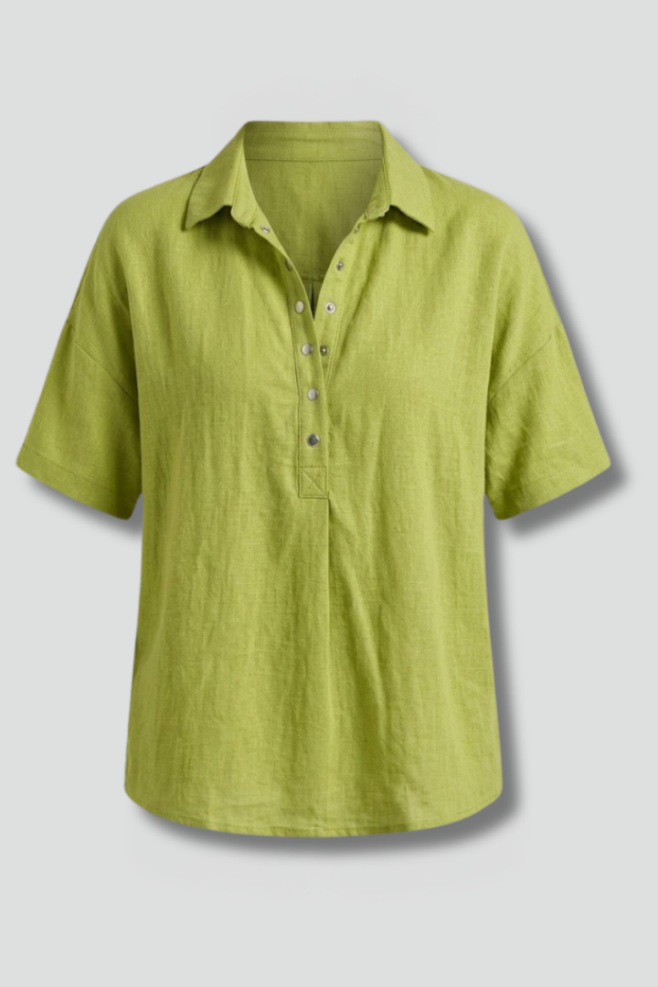 Women’s Blouse with Collar and Button Placket