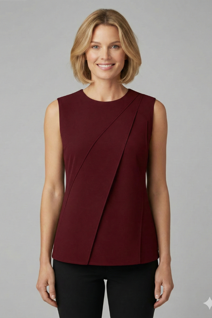 Women’s Blouse with Round Neck and Sleeveless Cut