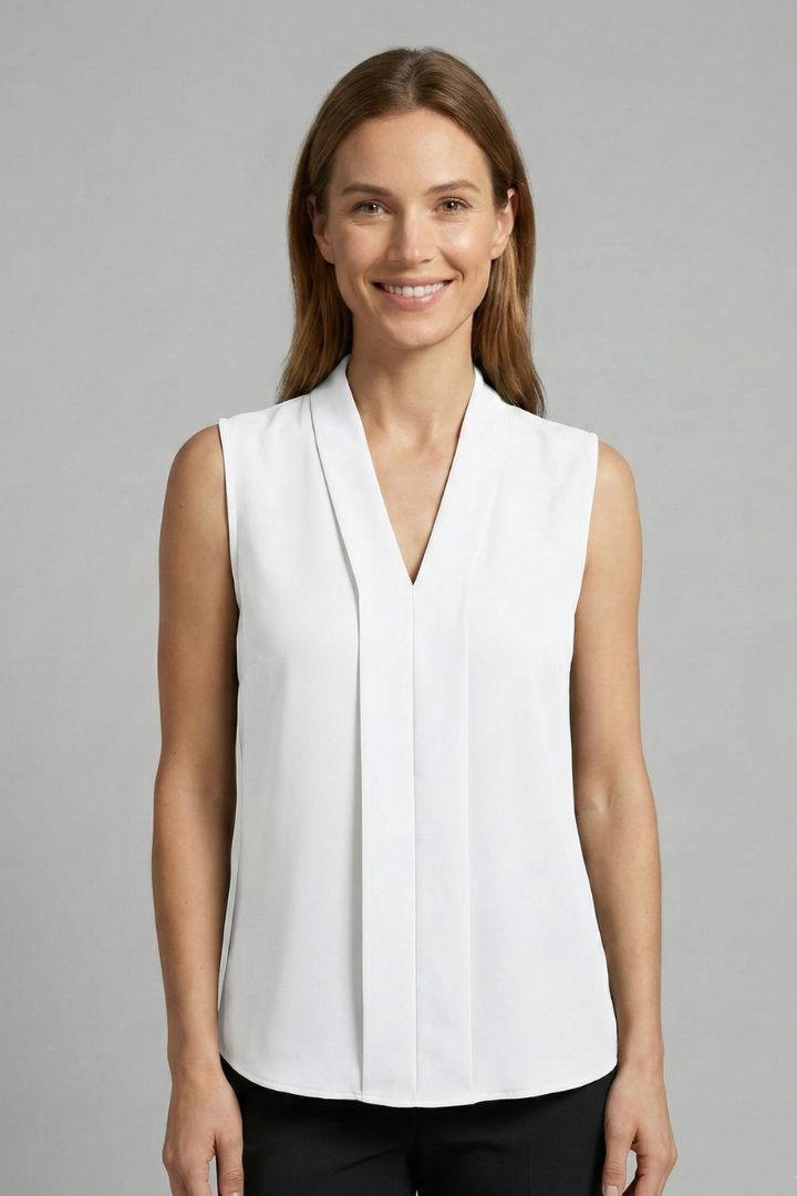 Women’s Blouse with V-Neck and Sleeveless Design