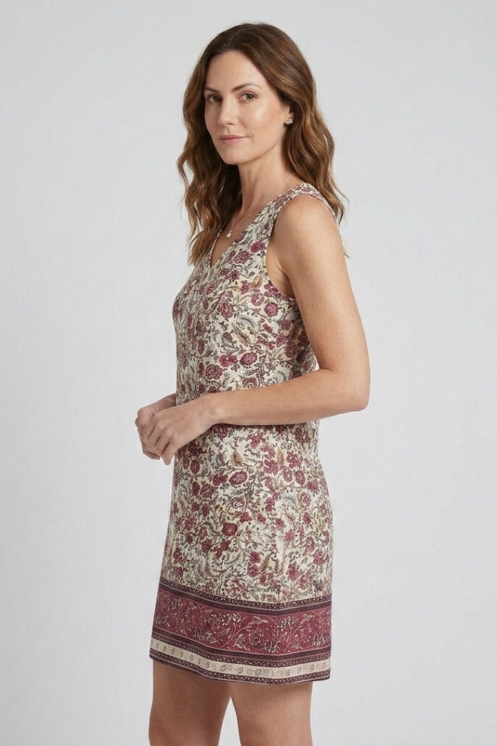 Women’s Dress with V-Neck and Sleeveless Cut