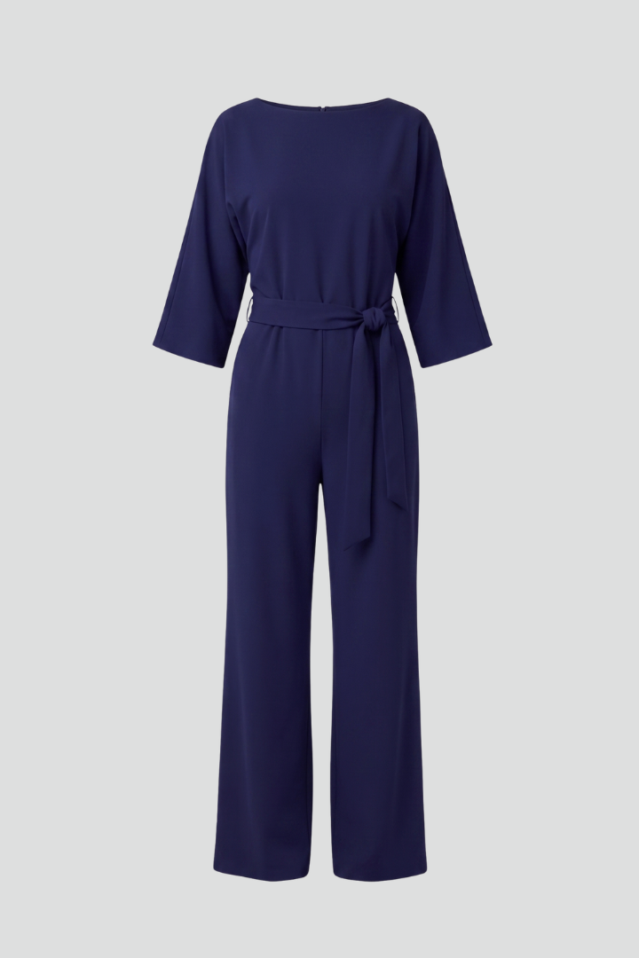 Women's Jumpsuit with Tied Waist and Wide-Leg Trousers
