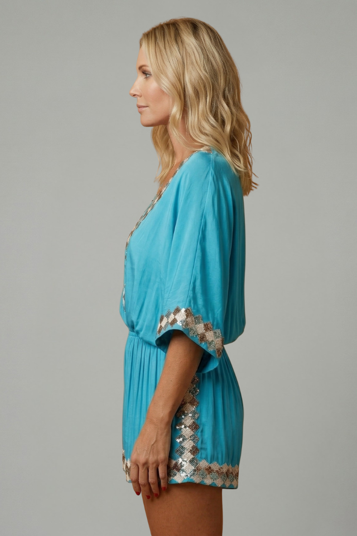 Women’s Jumpsuit with V Neck and Wide Legs