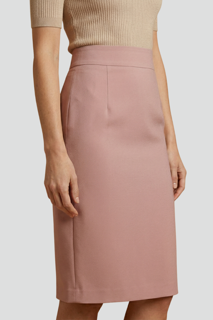 Women’s Midi Skirt with High Waist and Back Slit