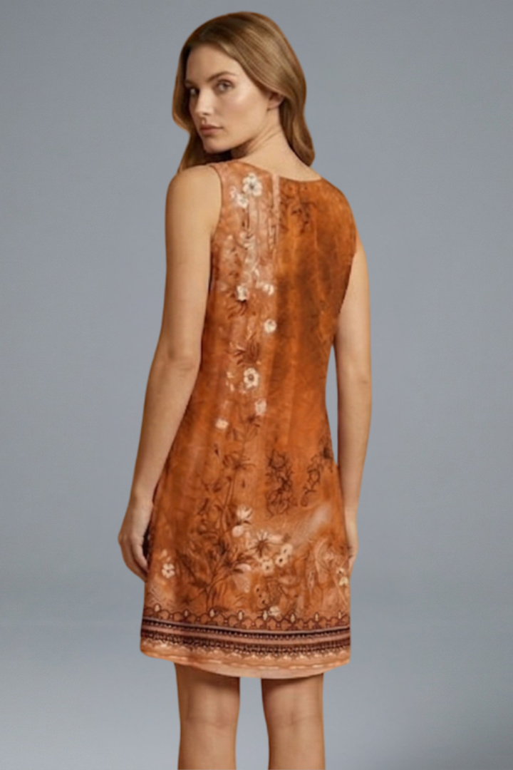 Women’s Mini Dress with V-Neck and Sleeveless Design