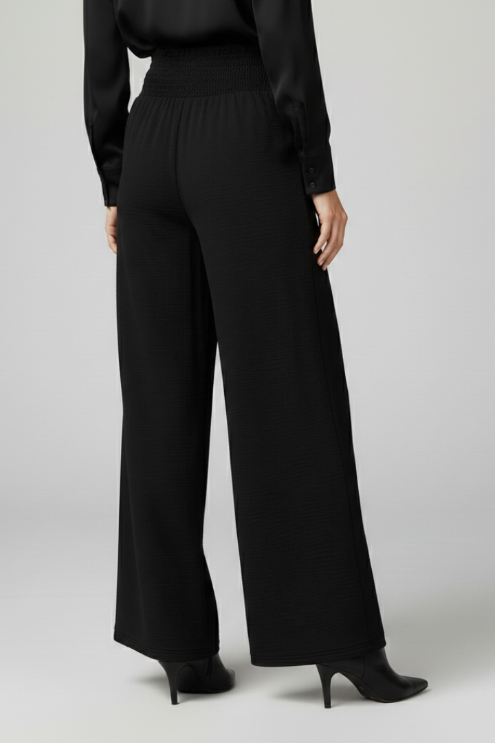 Women’s Palazzo Trousers with Side Slit and Drawstring Waist