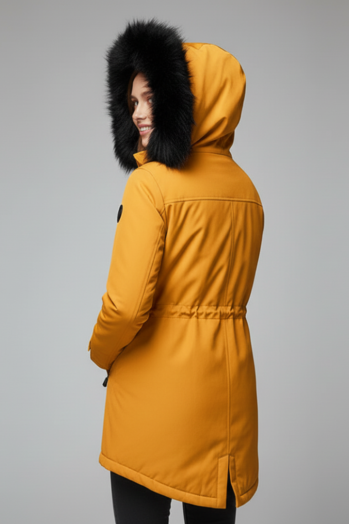Women’s Parka Jacket with Hood and Flap Pockets