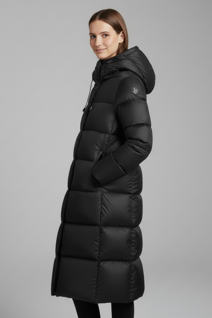 Women’s Quilted Jacket with Adjustable Hood and Zip