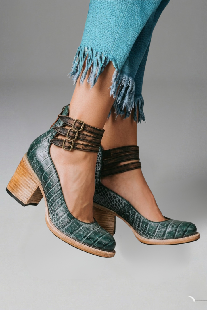 Women’s Sandal Heels with Ankle Strap and Block Heel