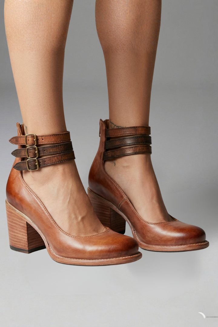 Women’s Sandal Heels with Ankle Strap and Block Heel