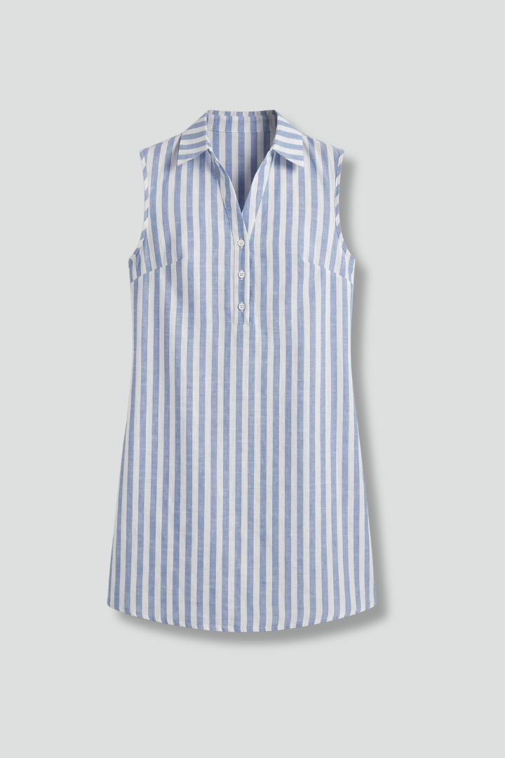 Women’s Shirt Dress with Collar and Button Front
