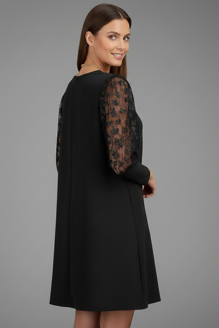 Women’s Short Dress with Lace Sleeves