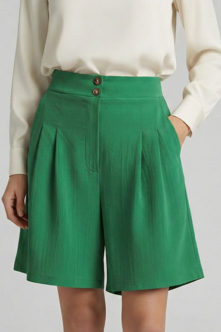 Women’s Shorts with Button Waist and Wide Legs