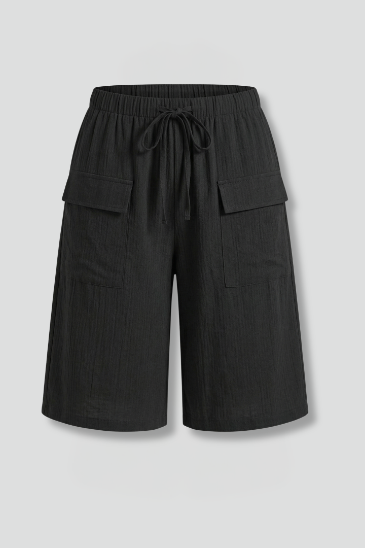 Women’s Shorts with Elasticated Waistband and Drawstring