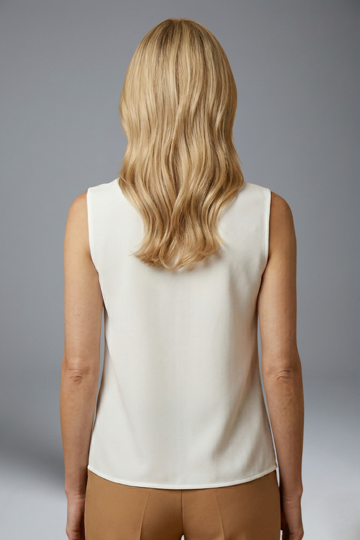 Women’s Sleeveless Top with Round Neck and Plain Surface
