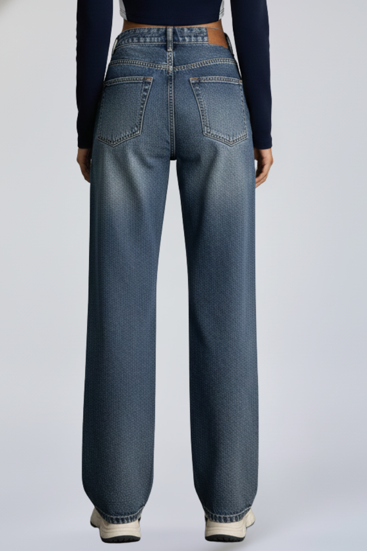 Women’s Straight-Leg Pants with Washed Finish and Slight Stretch