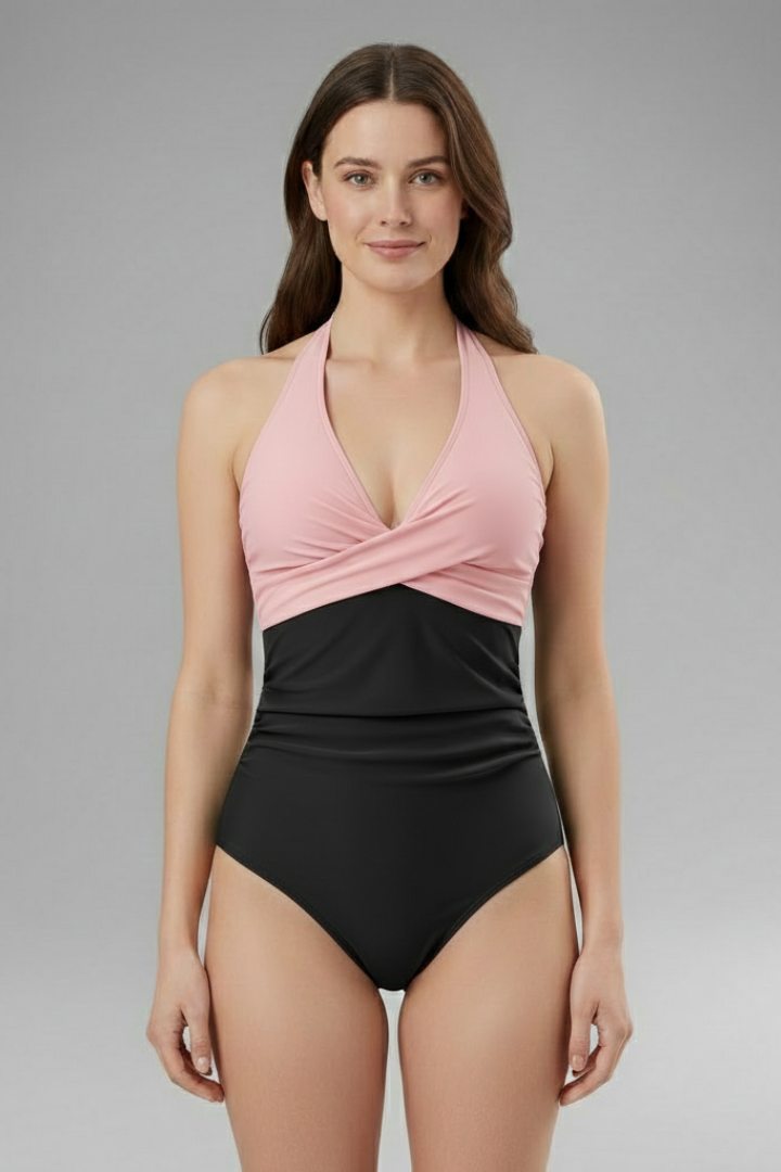 Women’s Swimsuit with Halter Neck and High Waist