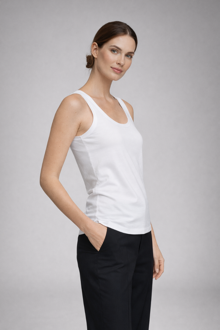 Women’s Tank Top with Round Neck and Sleeveless Design