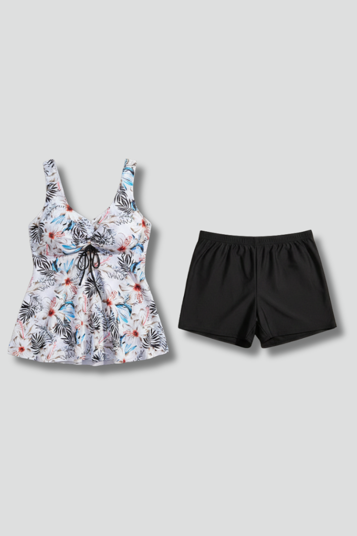 Women’s Tankini Set with V-Neck and Shorts