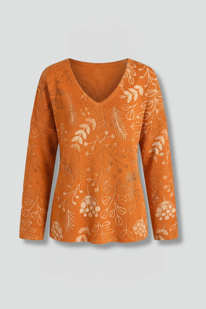 Women’s Top with V-Neck and Long Sleeves