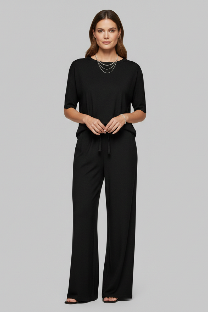 Women’s Trousers with Elastic Waist and Tie Belt