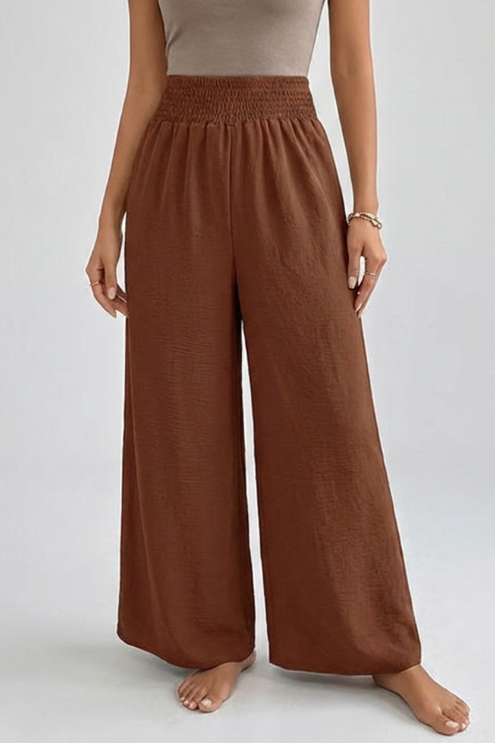 Women’s Trousers with Elastic Waist and Wide Legs