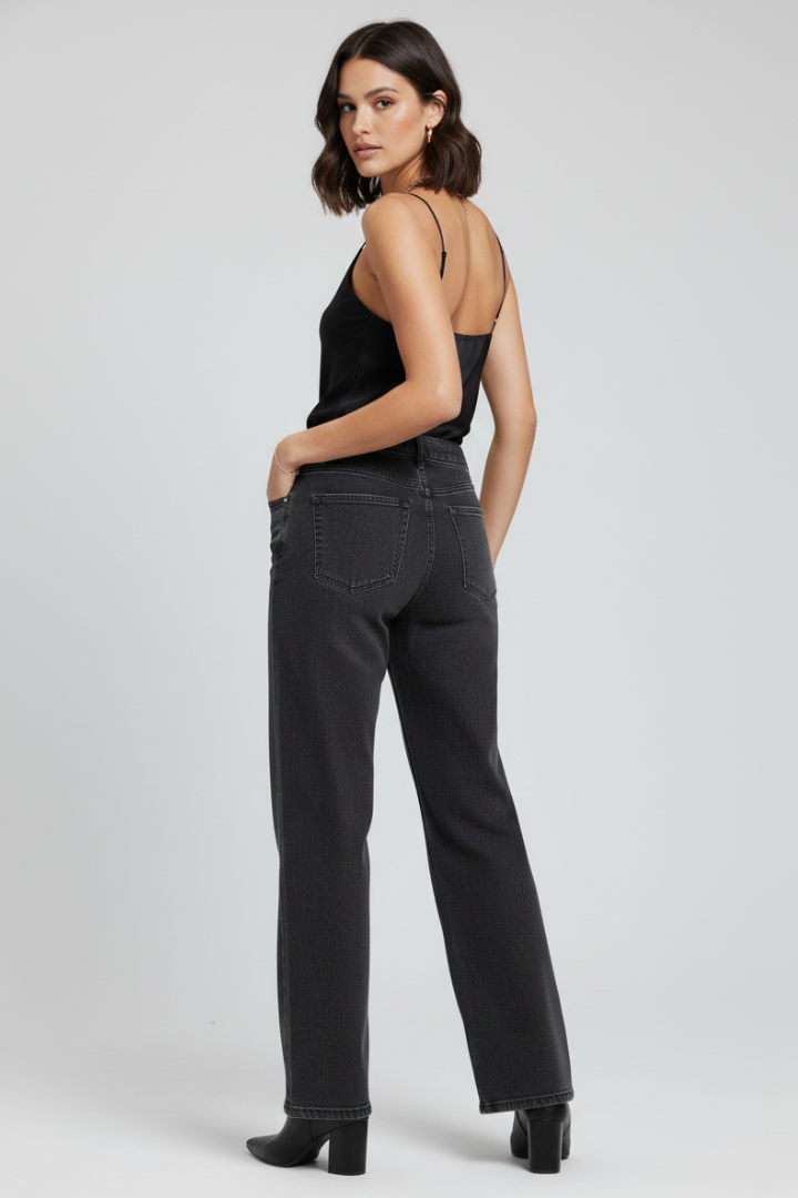 Women’s Wide-Leg Trousers with Belt Loops and Pockets