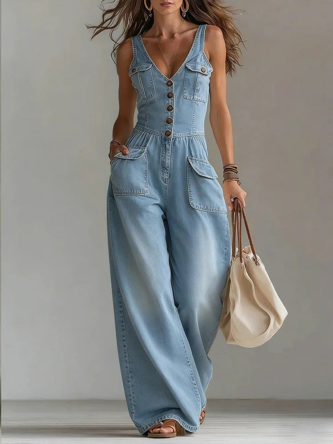 Women’s V-Neck Jumpsuit