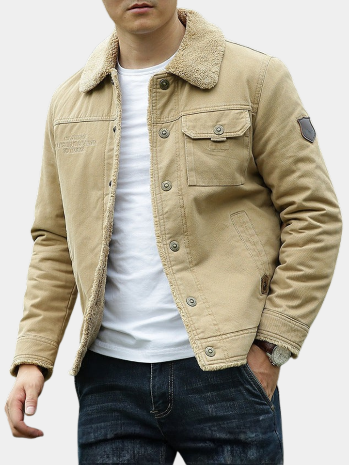 Sherpa-Lined Cotton Jacket