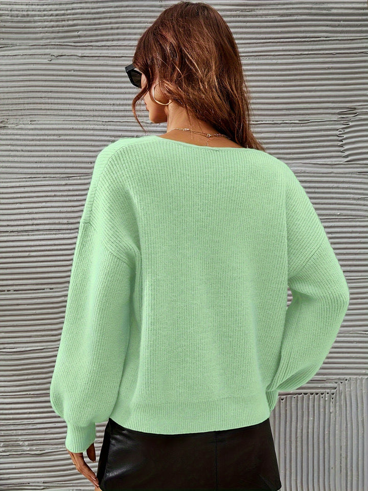 June | Pull cachemire col V côtelé (kopie)