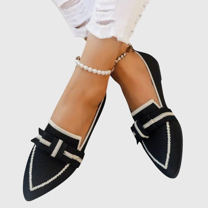 Contrast Knot Pointed-Toe Flats