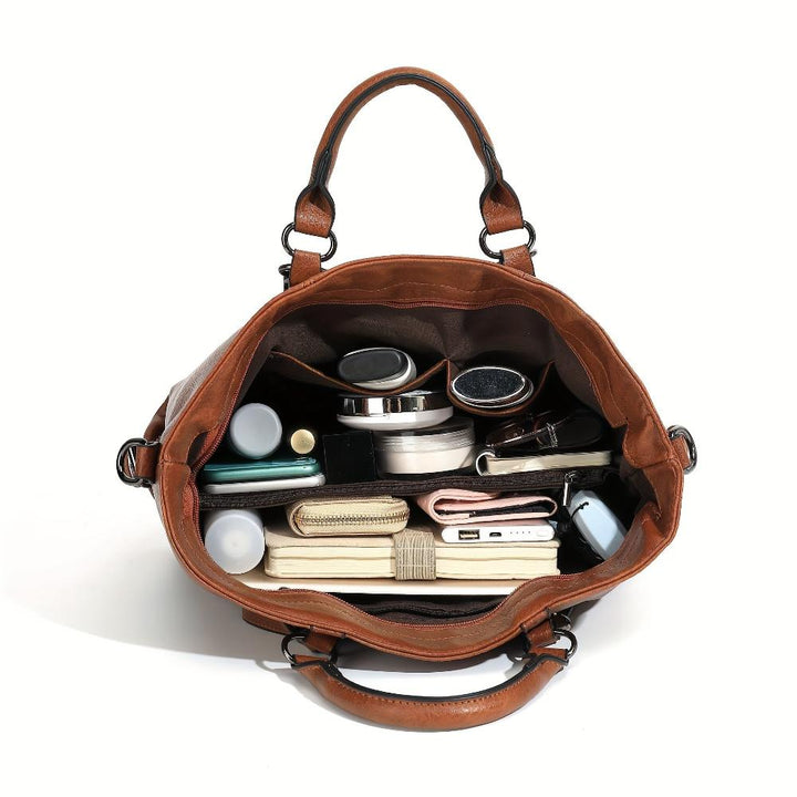 Structured Leather Tote Bag
