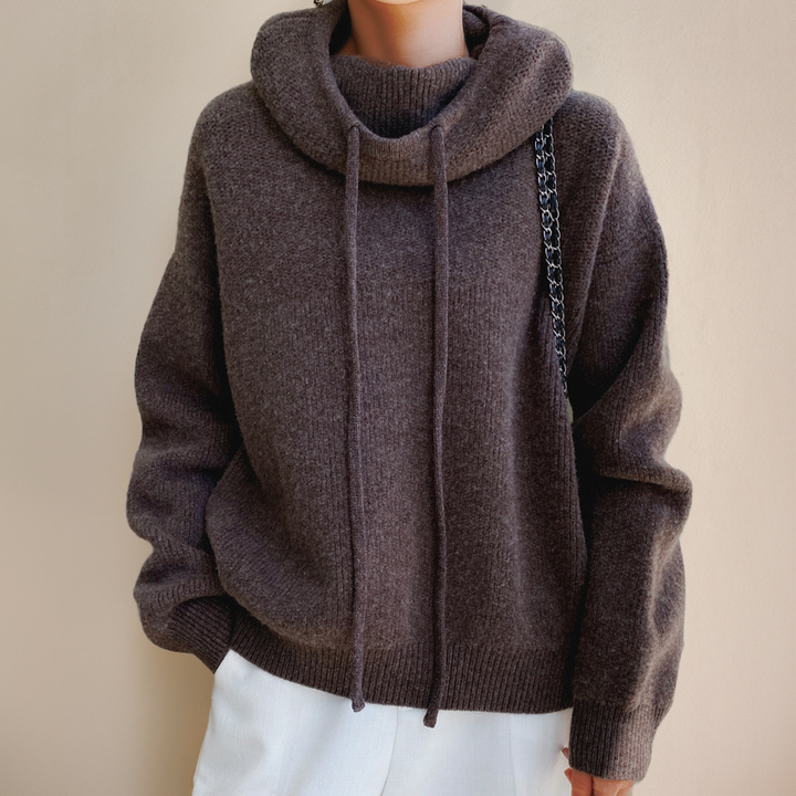 Cashmere Draped-Hood Jumper