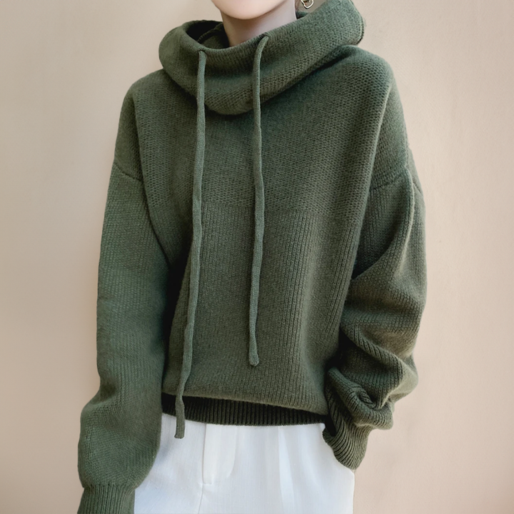 Cashmere Draped-Hood Jumper