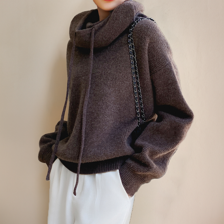 Cashmere Draped-Hood Jumper