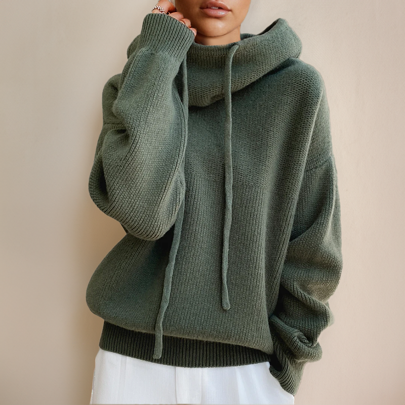Cashmere Draped-Hood Jumper