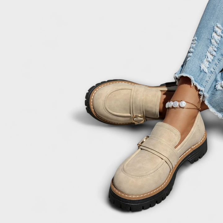 Leather Round-Toe Loafers