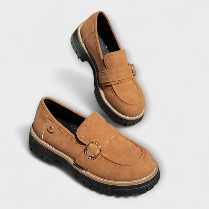 Leather Round-Toe Loafers