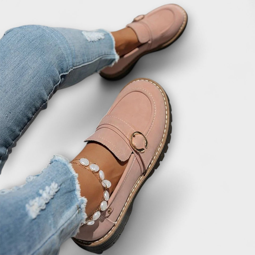 Leather Round-Toe Loafers