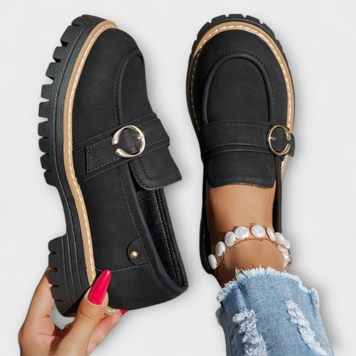 Leather Round-Toe Loafers