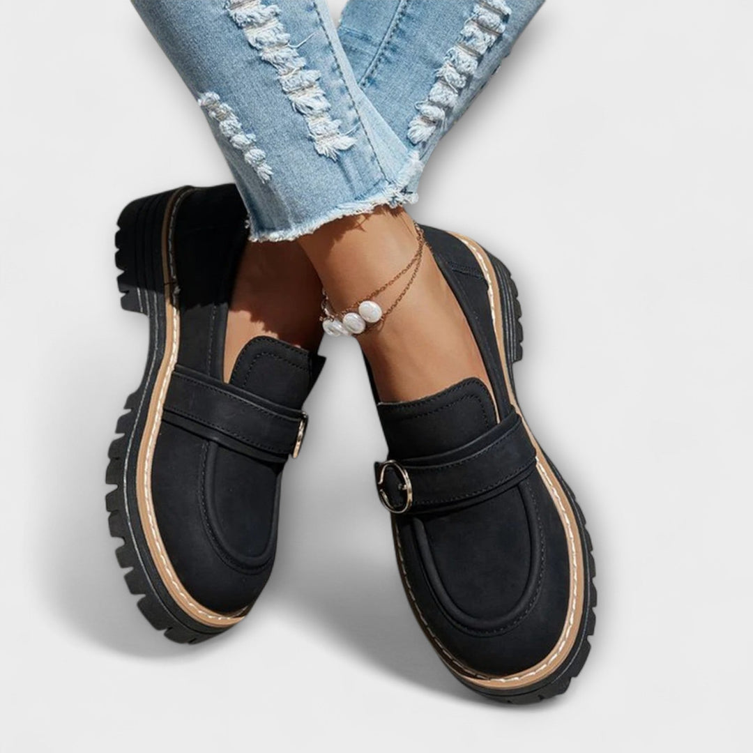 Leather Round-Toe Loafers