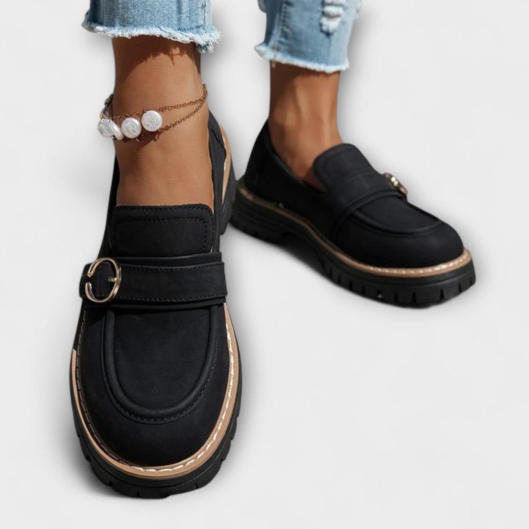 Leather Round-Toe Loafers