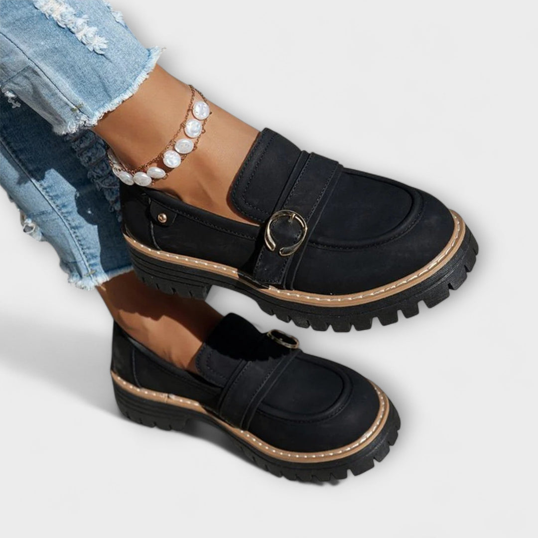 Leather Round-Toe Loafers